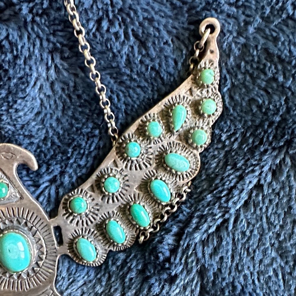 Spell Silver and Turquoise Bird Necklace - Picture 7 of 9